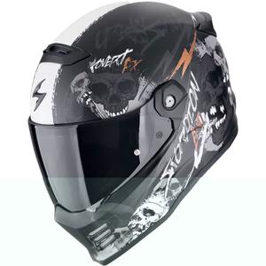 Integralna motociklistička kaciga Scorpion COVERT FX SKULLZ mat crno-sivo-zlatna