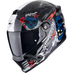 Scorpion COVERT FX SKULLZ integralna motociklistička kaciga crno-sivo-crvena