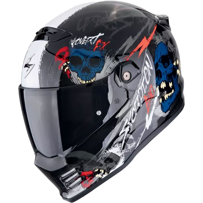 Scorpion COVERT FX SKULLZ integralna motociklistička kaciga crno-sivo-crvena