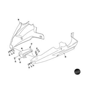 Spoiler motoru PUIG karbonový vzhled včetně samolepek