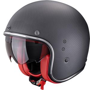 Scorpion Belfast EVO Carbon Solid otvorena motociklistička kaciga mat crno-crvena