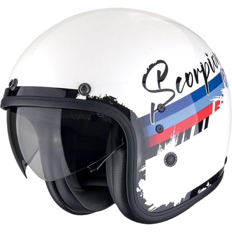 Otvorena motociklistička kaciga Scorpion Belfast Evo ADONIS bijelo-crveno-plava