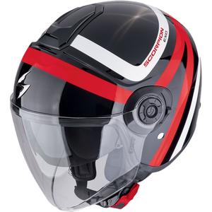 Otvorena kaciga Scorpion EXO-CITY II RIVA crno-crvena