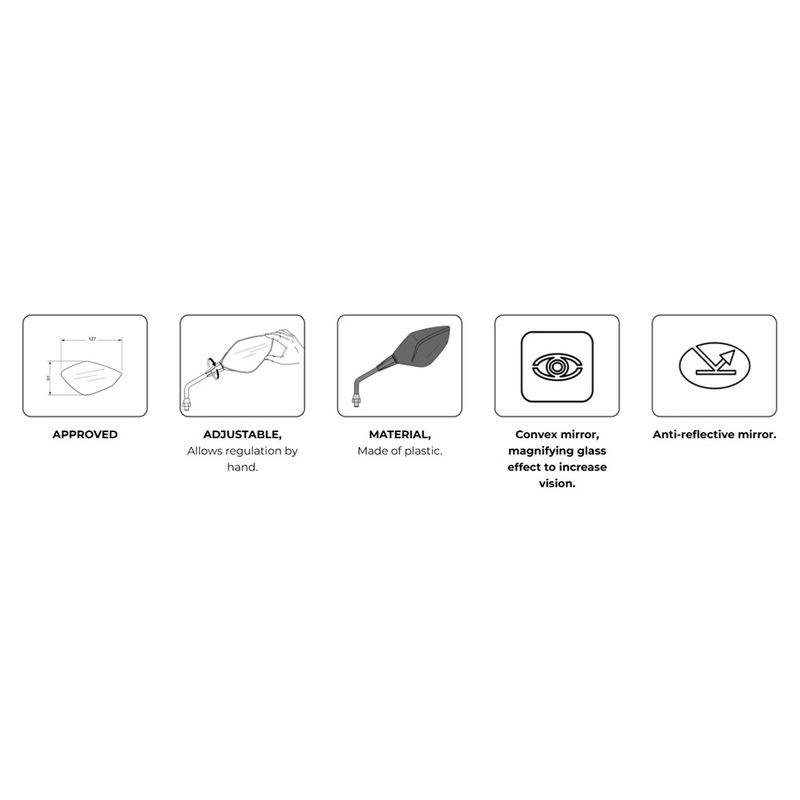 Zpětné zrcátko PUIG Z3 černý right, 70?