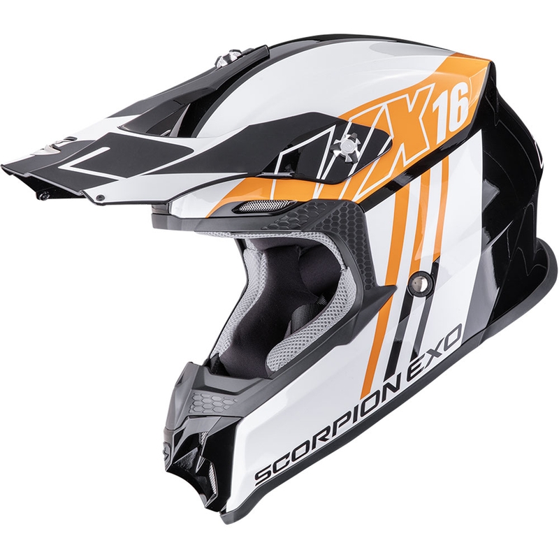 Scorpion VX-16 EVO Air Lignes motocross kaciga crno-narančasta