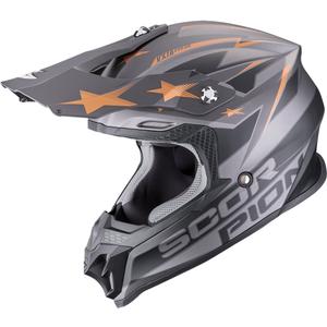 Scorpion VX-16 EVO Air Patriot motocross kaciga srebrno-crno-bakrena