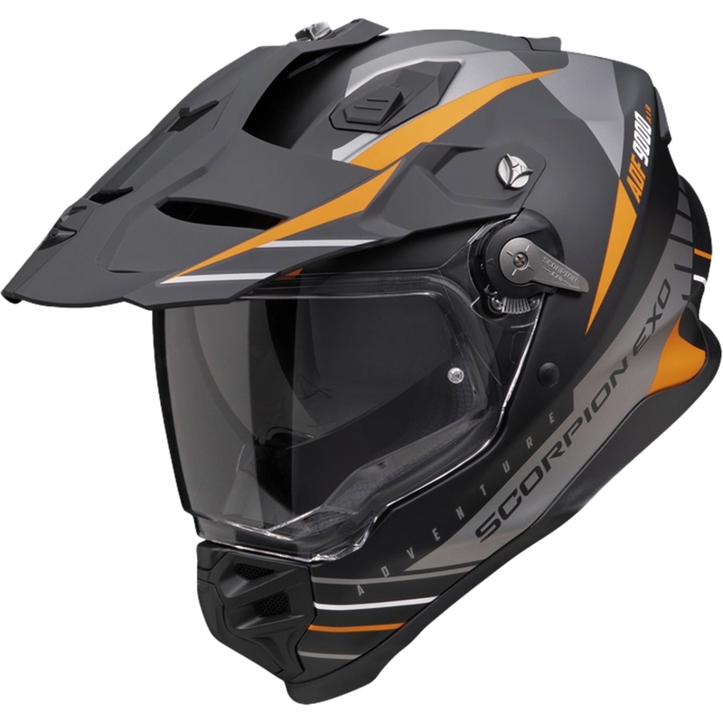 Enduro kaciga Scorpion ADF-9000 Air Feat mat crna-srebrna-narančasta