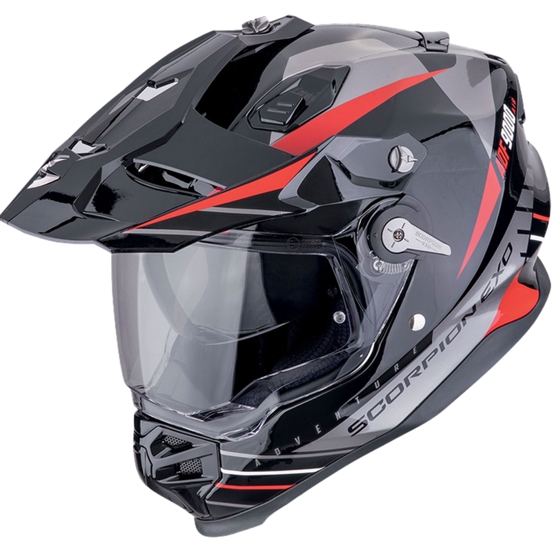 Enduro kaciga Scorpion ADF-9000 Air Feat crna-srebrna-crvena