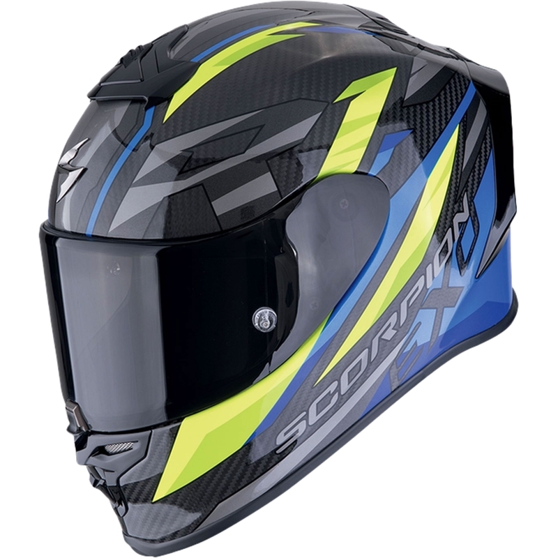 Integralna motociklistička kaciga Scorpion EXO-R1 EVO CARBON AIR RUNNER crna-plava-fluo žuta