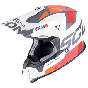 Motocross kaciga Scorpion VX-16 EVO AIR ANALOG bijelo-narančasta