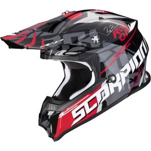 Motocross kaciga Scorpion VX-16 EVO AIR ROK BAGOROS crno-sivo-bijelo-crvena