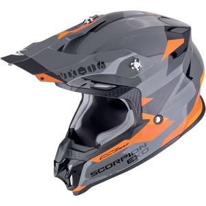 Motocross kaciga Scorpion VX-16 EVO AIR ROD sivo-narančasta