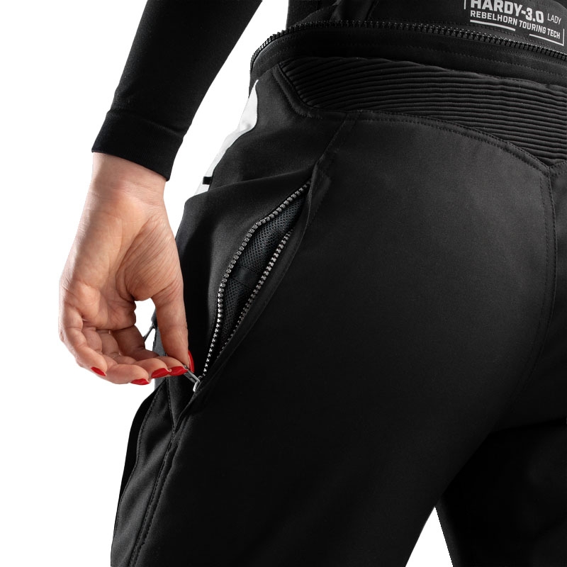 Ženske motociklističke hlače Rebelhorn Hardy 3.0 crno-sive
