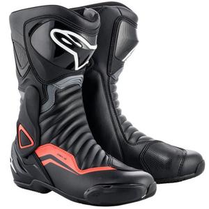 Alpinestars S-MX 6 motociklističke čizme crno-sive-fluo crvene