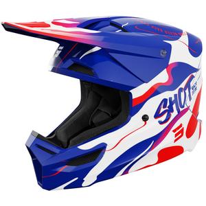 Dječja motokros kaciga Shot Furious Beast, sjajna plavo-crvena