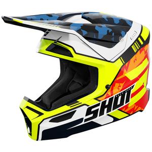 Dječja motokros kaciga Shot Furious Flash, sjajna plavo-fluo žuta