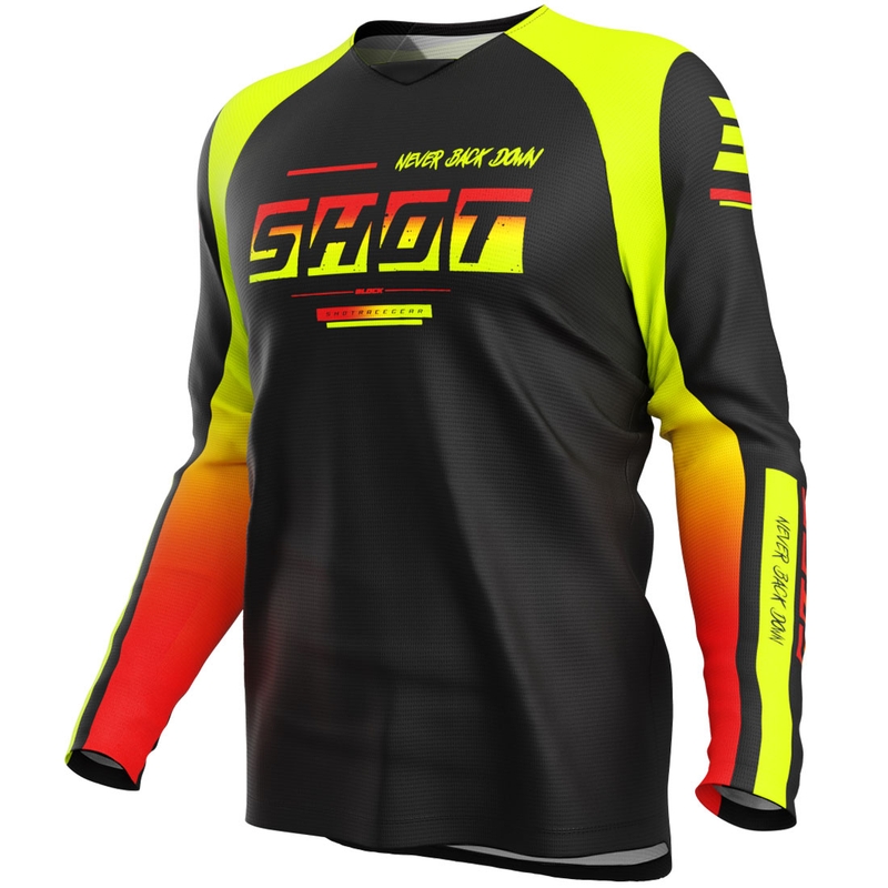 Dječji motokros dres Shot Draw Block, fluo žuti