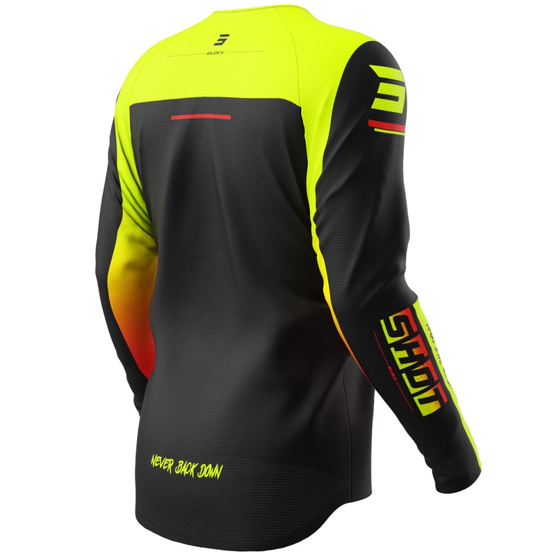 Dječji motokros dres Shot Draw Block, fluo žuti