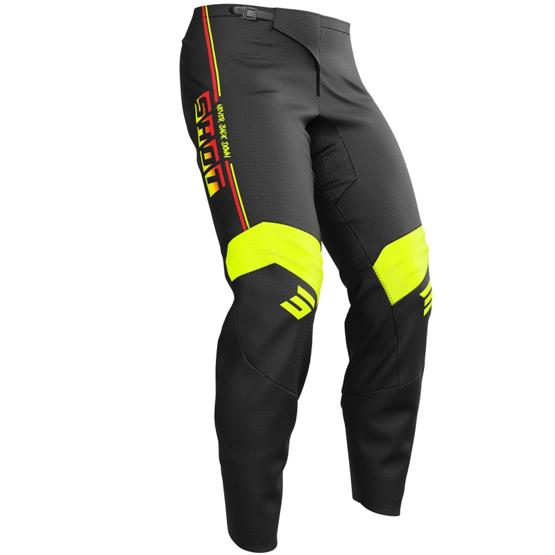 Dječje motokros hlače Shot Draw Block fluo žute