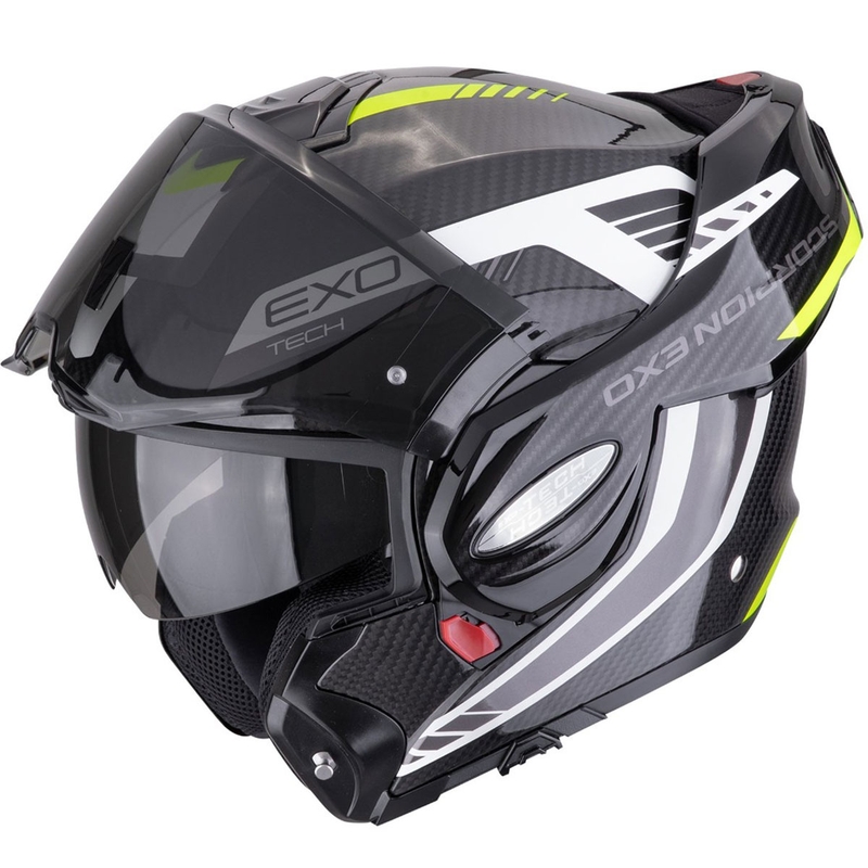 Scorpion EXO-TECH EVO CARBON COSY preklopna motociklistička kaciga crno-fluo žuta