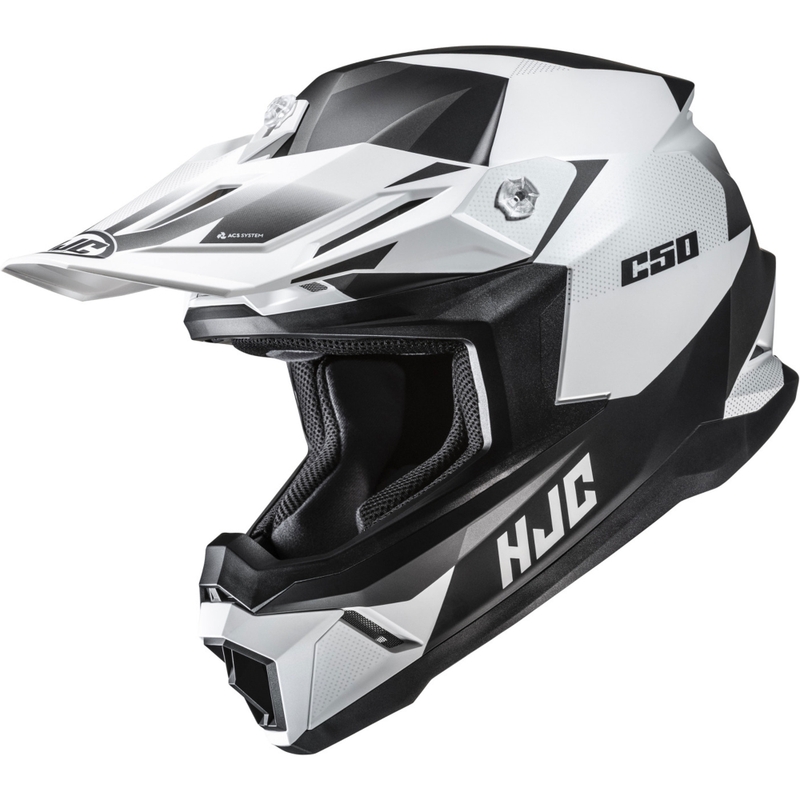 Motokros kaciga HJC C50 Slide MC10SF crno-bijela