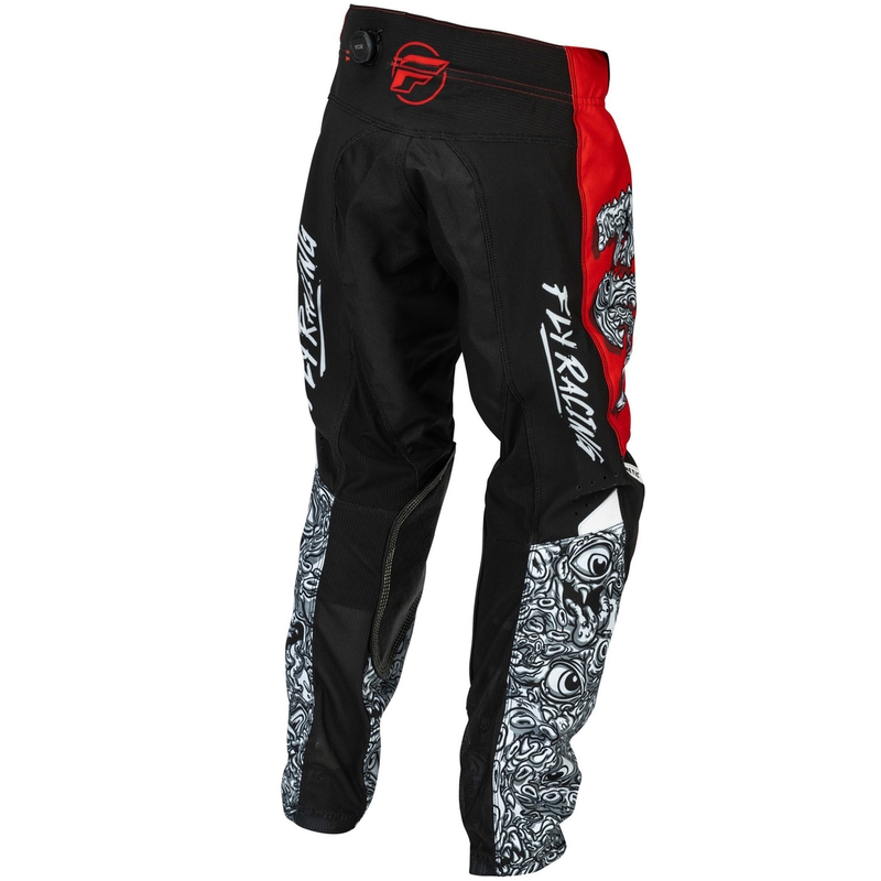 Dječje motokros hlače FLY Racing - USA Kinetic Mutant crveno-bijelo-crne