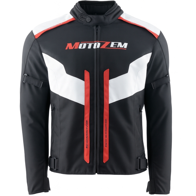 Motozem Team 2 motociklistička jakna crno-bijela