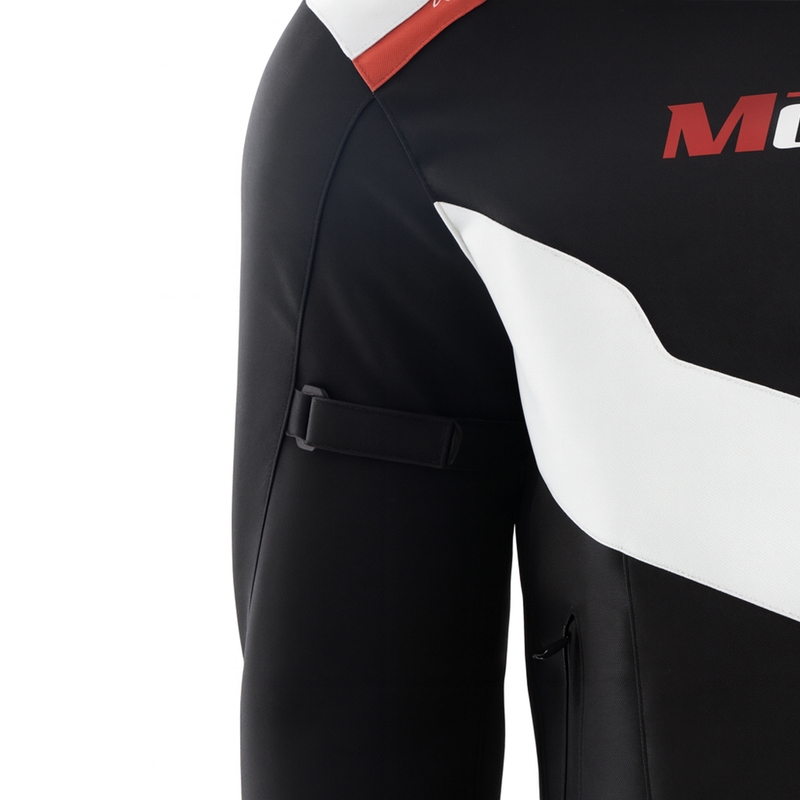 Ženska motociklistička jakna Motozem Team 2 crno-bijela