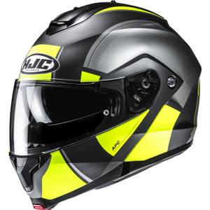 Preklopna motociklistička kaciga HJC C91N Jyn MC3HSF crno-sivo-fluo žuta