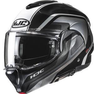 Preklopna motociklistička kaciga HJC F100 Reff MC21 crno-srebrno-bijela