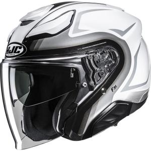 Otvorena motociklistička kaciga HJC F31 Bask MC10 bijelo-srebrna