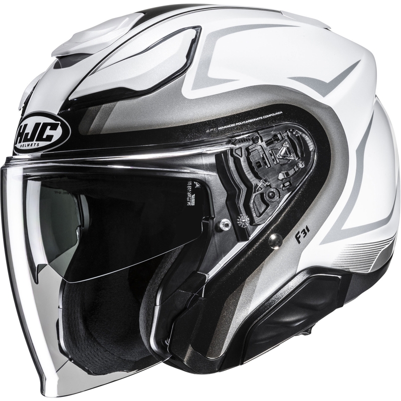 Otvorena motociklistička kaciga HJC F31 Bask MC10 bijelo-srebrna