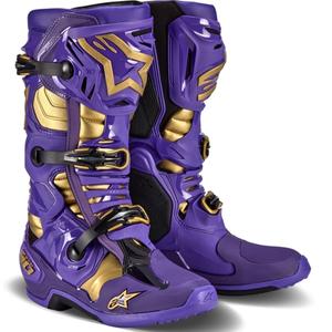 Alpinestars Tech 10 Limited Edition Champ ljubičasto-zlatne motociklističke čizme