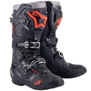 Motorističke čizme Alpinestars Tech 10 crno-fluo crveno-sive