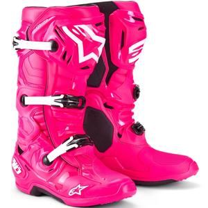 Alpinestars Tech 10 motociklističke čizme ružičasto-crno-bijele