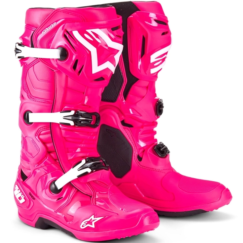 Alpinestars Tech 10 motociklističke čizme ružičasto-crno-bijele
