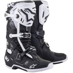Alpinestars Tech 10 motorističke čizme crno-bijele