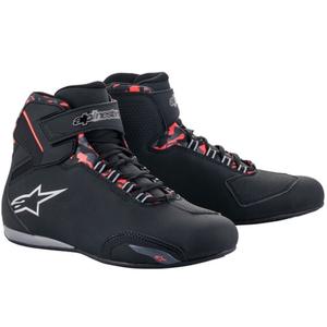 Vodootporne motorističke čizme Alpinestars Sektor crno-crveno-sive-kamo