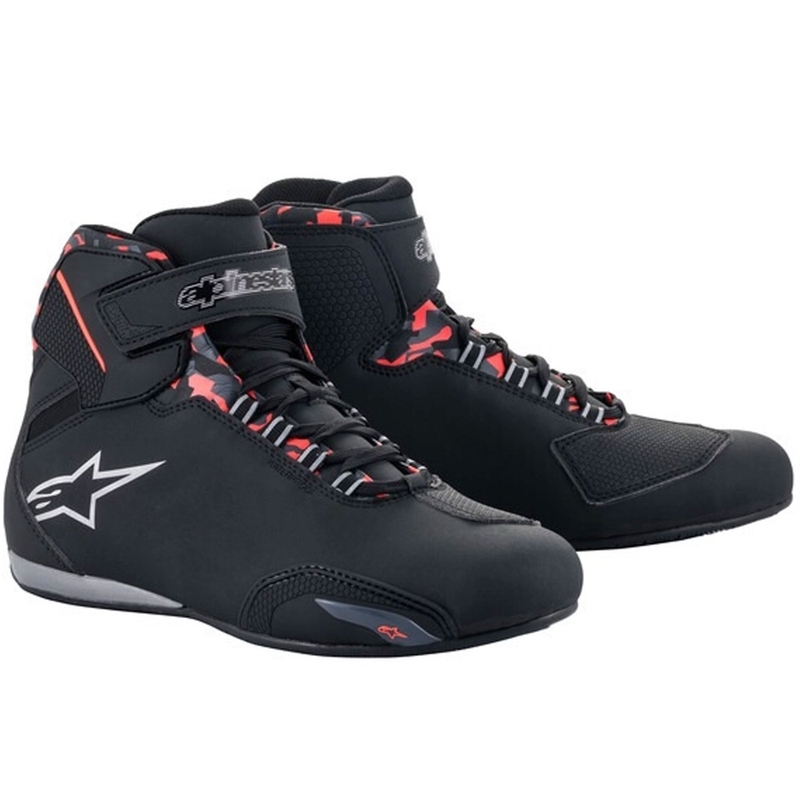 Vodootporne motorističke čizme Alpinestars Sektor crno-crveno-sive-kamo