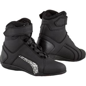 Ženske motorističke čizme Kore Velcro 2.0 crno-bijele