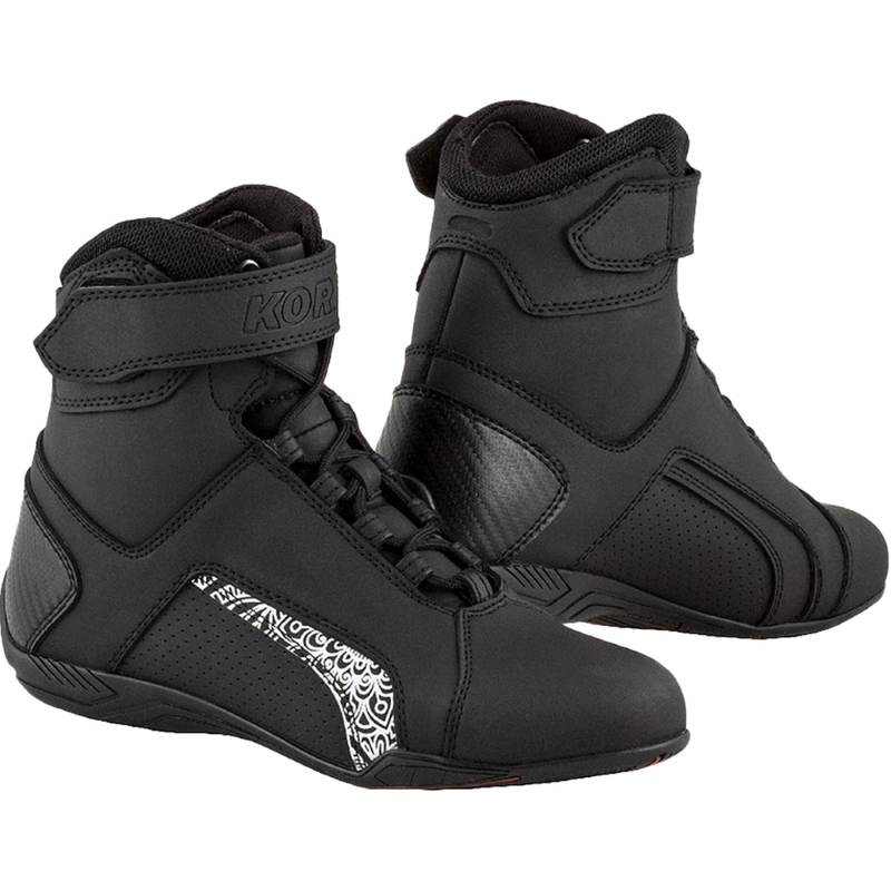 Ženske motorističke čizme Kore Velcro 2.0 crno-bijele