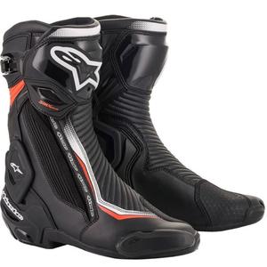 Alpinestars SMX Plus 2 motorističke čizme crno-bijele-fluo crvene
