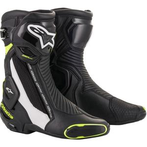 Alpinestars SMX Plus 2 motorističke čizme crno-bijele-fluo žute