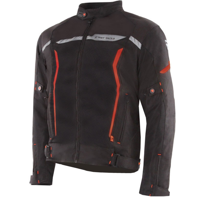 Motociklistička jakna Street Racer Flex Air crno-crvena