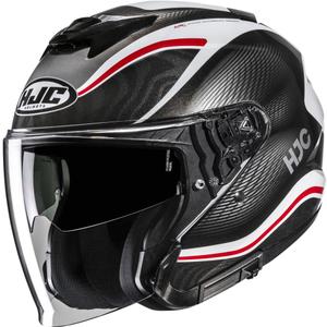 Otvorena motociklistička kaciga HJC i31 Depe MC1 crno-bijelo-crvena