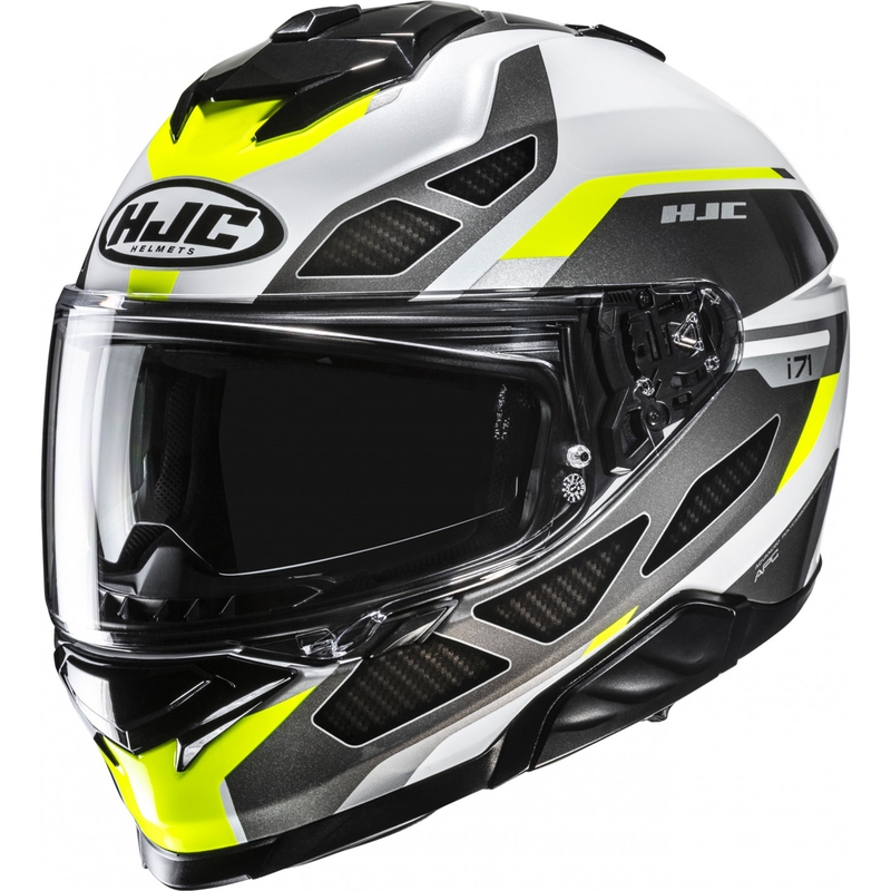 Integralna motociklistička kaciga HJC i71 Zest MC3H crno-bijelo-fluo žuta