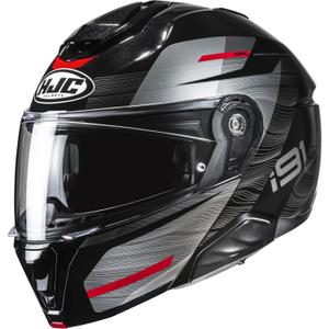 Preklopna motociklistička kaciga HJC i91 Dusk MC1 crno-sivo-crvena