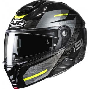 Preklopna motociklistička kaciga HJC i91 Dusk MC3H crno-sivo-fluo žuta