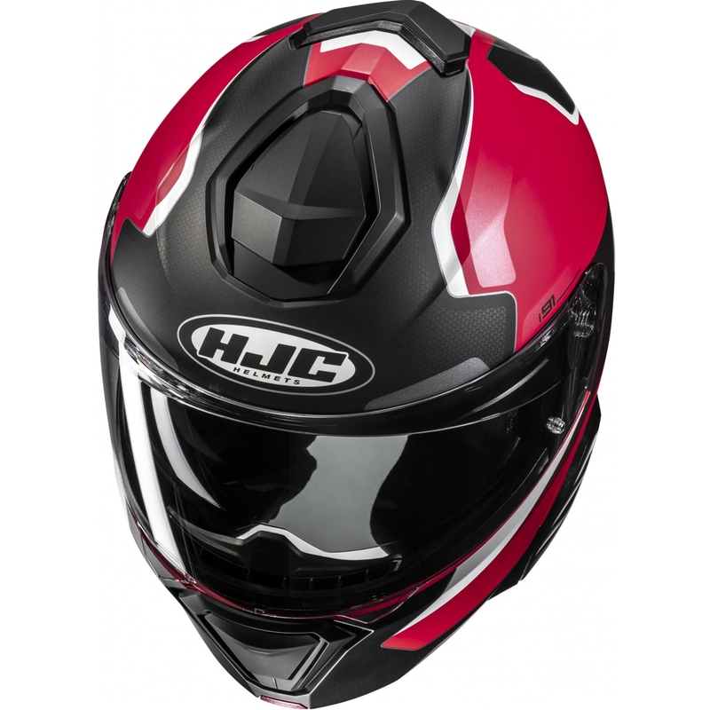 Preklopna motociklistička kaciga HJC i91 Felio MC1SF crno-crveno-bijela