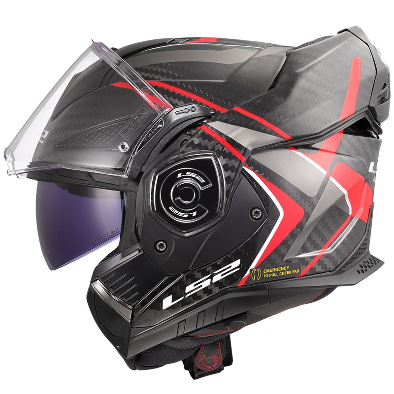 Preklopna motociklistička kaciga LS2 FF901 Advant XC Future II crno-crvena